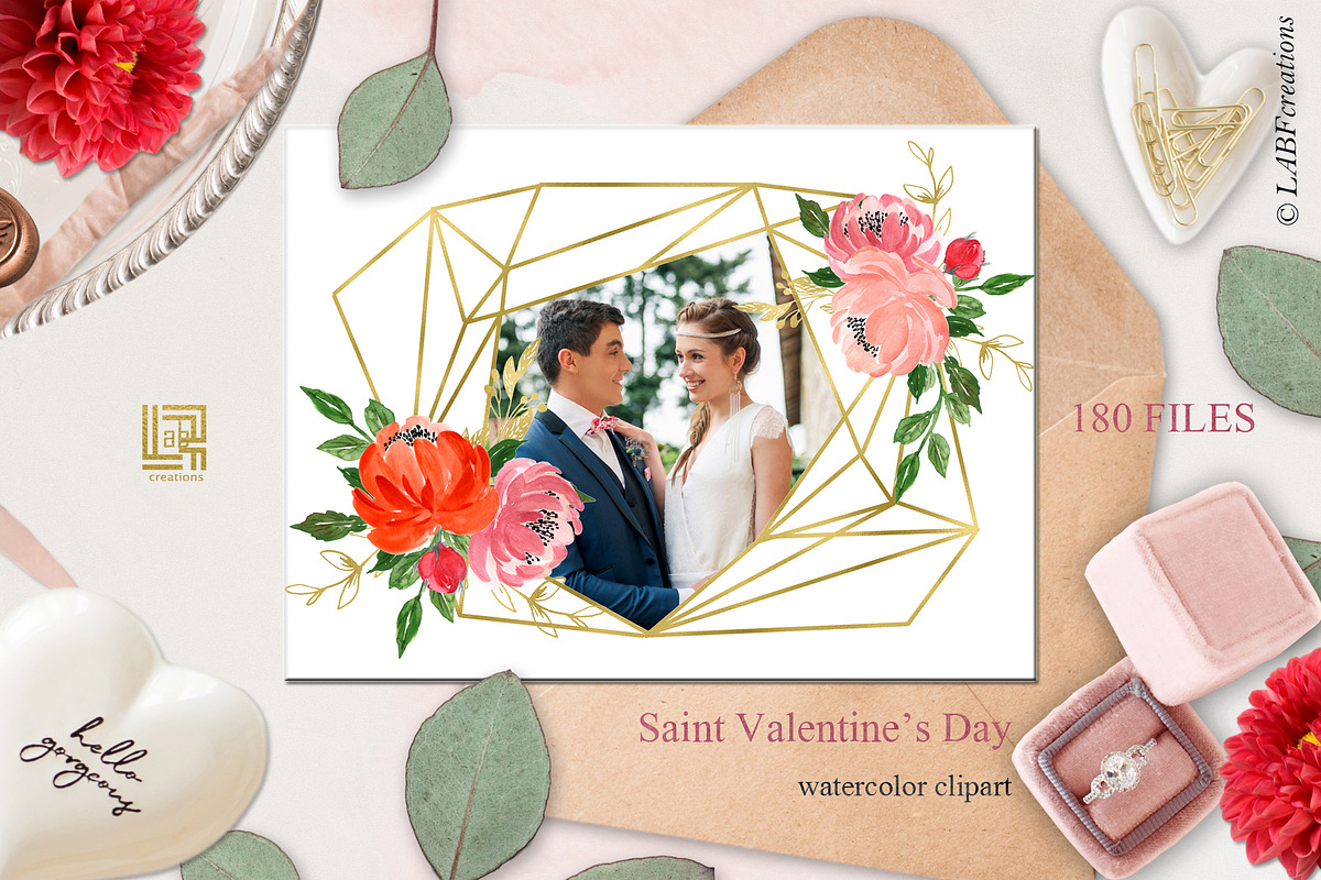 Saint Valentine's Day watercolor kit, a Texture Illustration by LABFcreations (Photo 6 of 13)