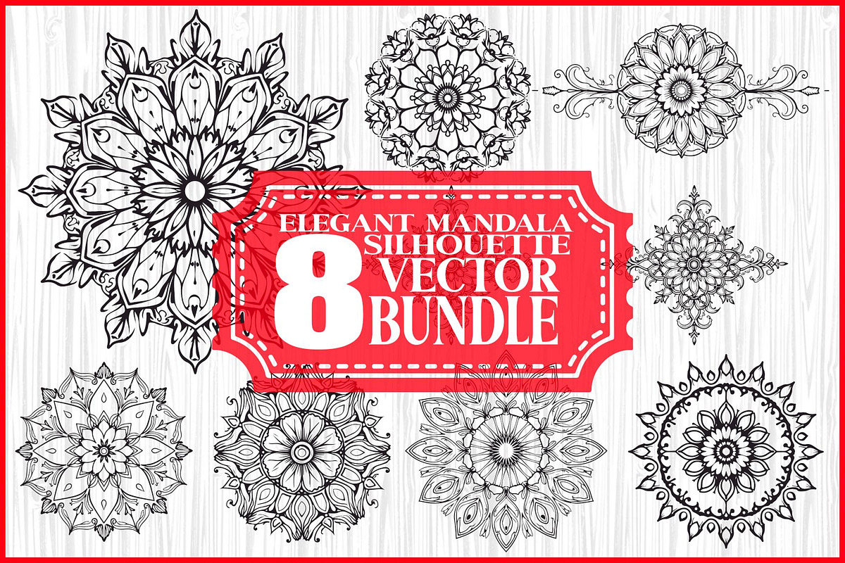 Mandala Silhouette Vector Bundle, an Illustration by Designer_Momina (Photo 1 of 9)
