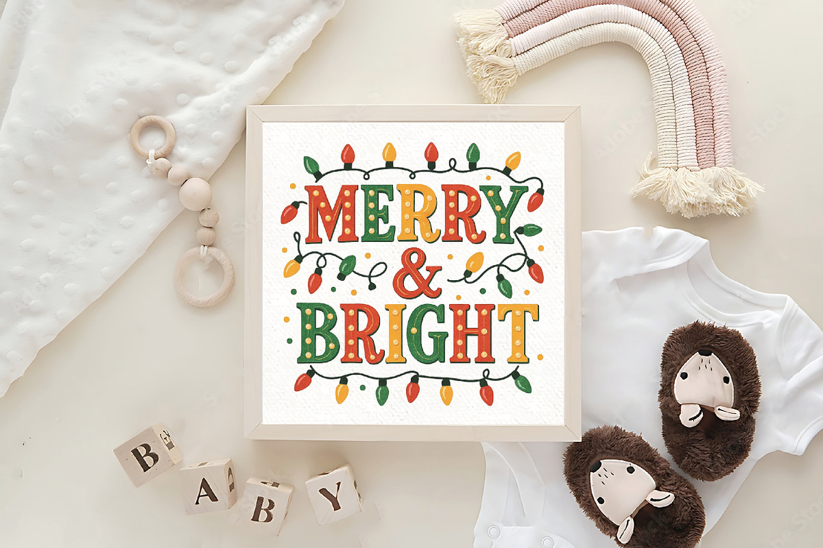 Merry and Bright PNG Christmas Light, an Illustration by CraftArtStudio (Photo 4 of 4)