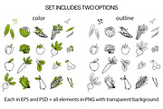 Fruits and vegetables set, a Background Graphic by Imageblend (Thumbnail 2 of 7)
