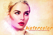 Watercolor Photoshop PSD Template