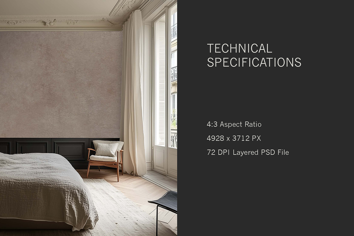 French Apartment: Bedroom Mockup 1, a Household Mockup by Blixa 6 Studios (Photo 6 of 7)