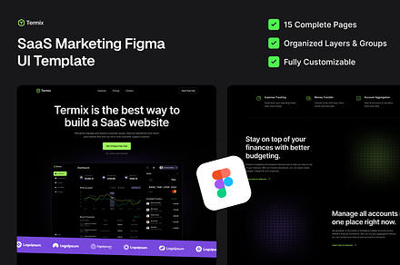 Termix - SaaS Figma Template, an UI Kit Template by FinestDevs