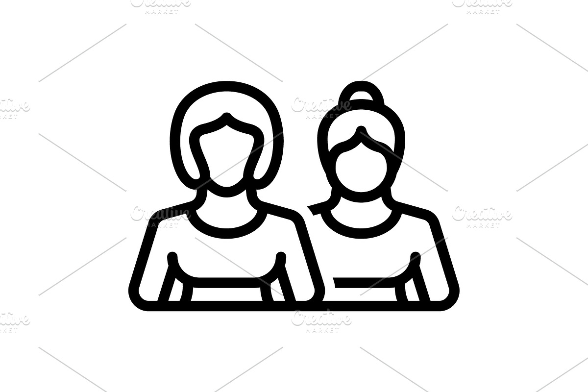 Sisters sissy black icon Icon for, an Outline Icon by Creative priyanka
