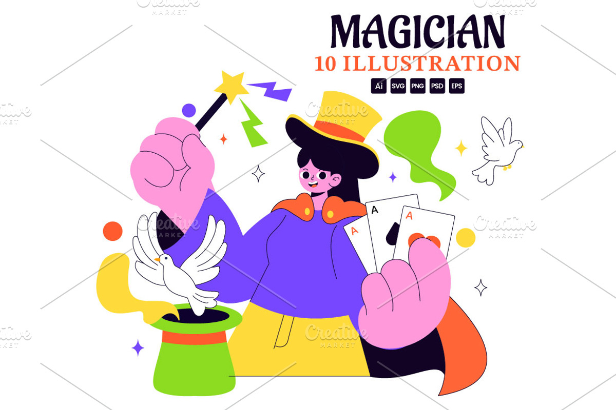 10 Magician Illustration, a Person Illustration by denayunebgt (Photo 1 of 4)