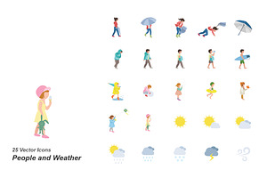 People And Weather Color Icons