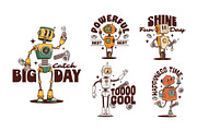 Retro robot groovy characters, an Illustration by Buch&Bee (Thumbnail 2 of 3)