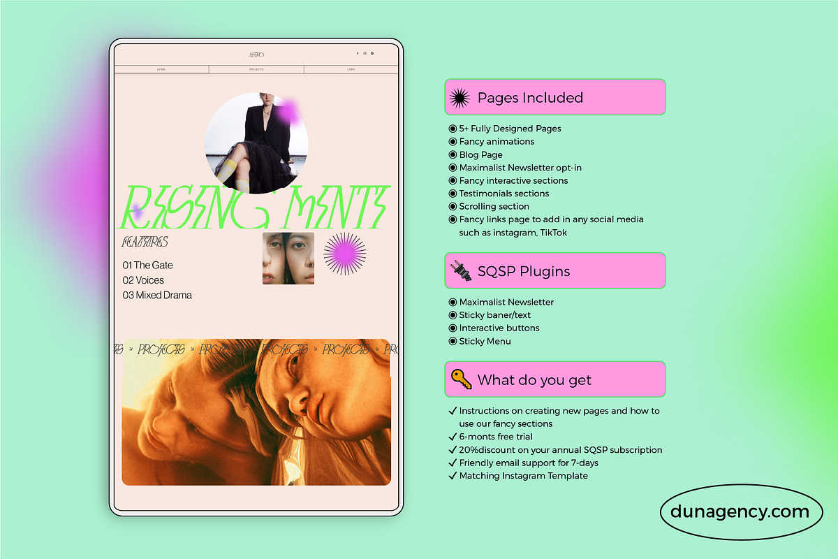 Squarespace Fluid Template: ASTRO ⓪, a Squarespace Template by dunagency (Photo 9 of 9)