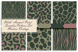 Wild Animal Print Set Modern Vintage