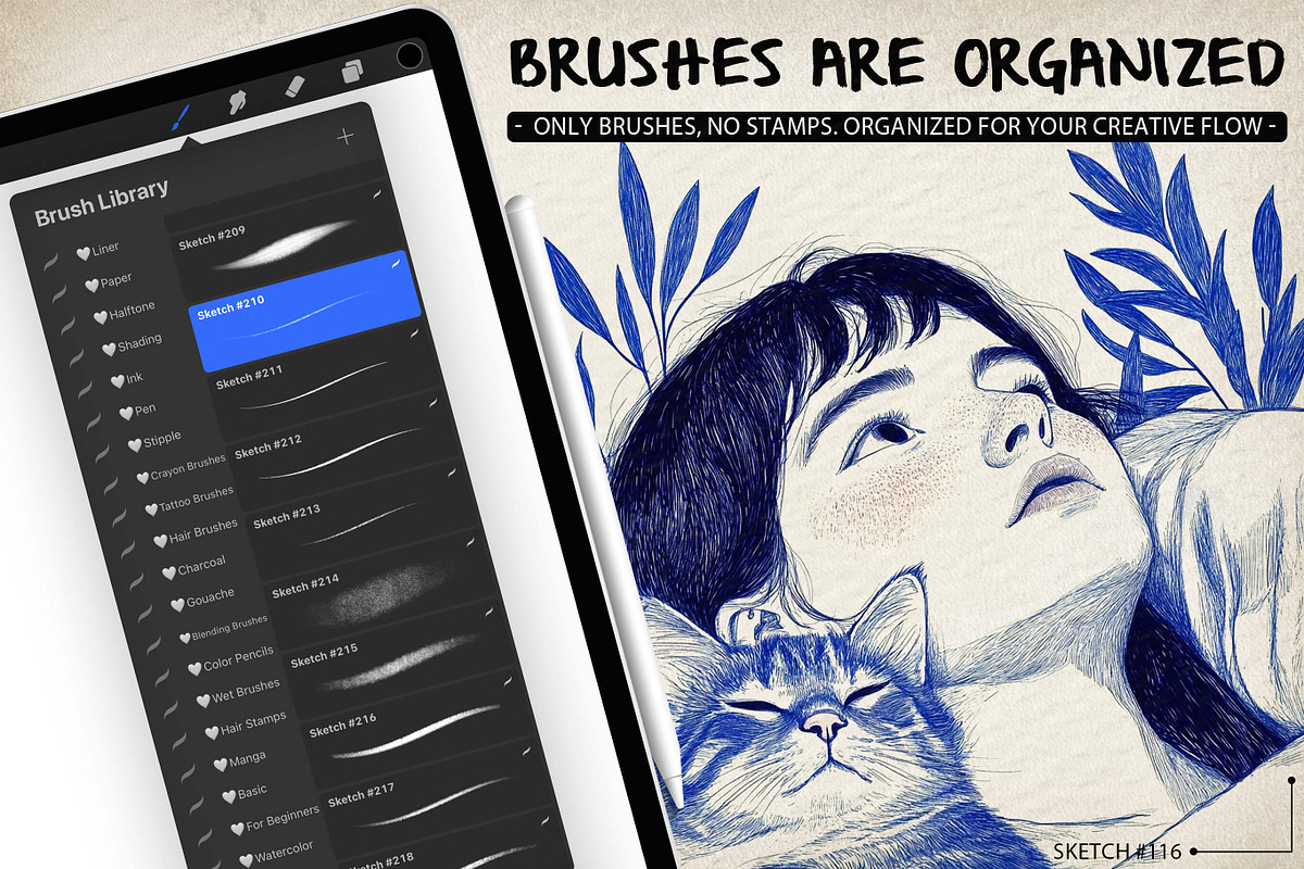 2000+ Mega Bundle Procreate Brushes, a Brush Add-On by BrushArchive (Photo 3 of 9)