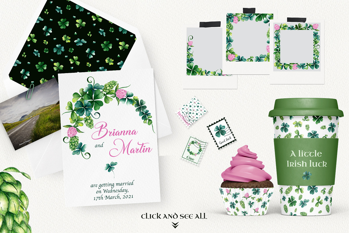Watercolor clover clipart. Shamrock., a Graphic by NinaBrai (Photo 5 of 5)