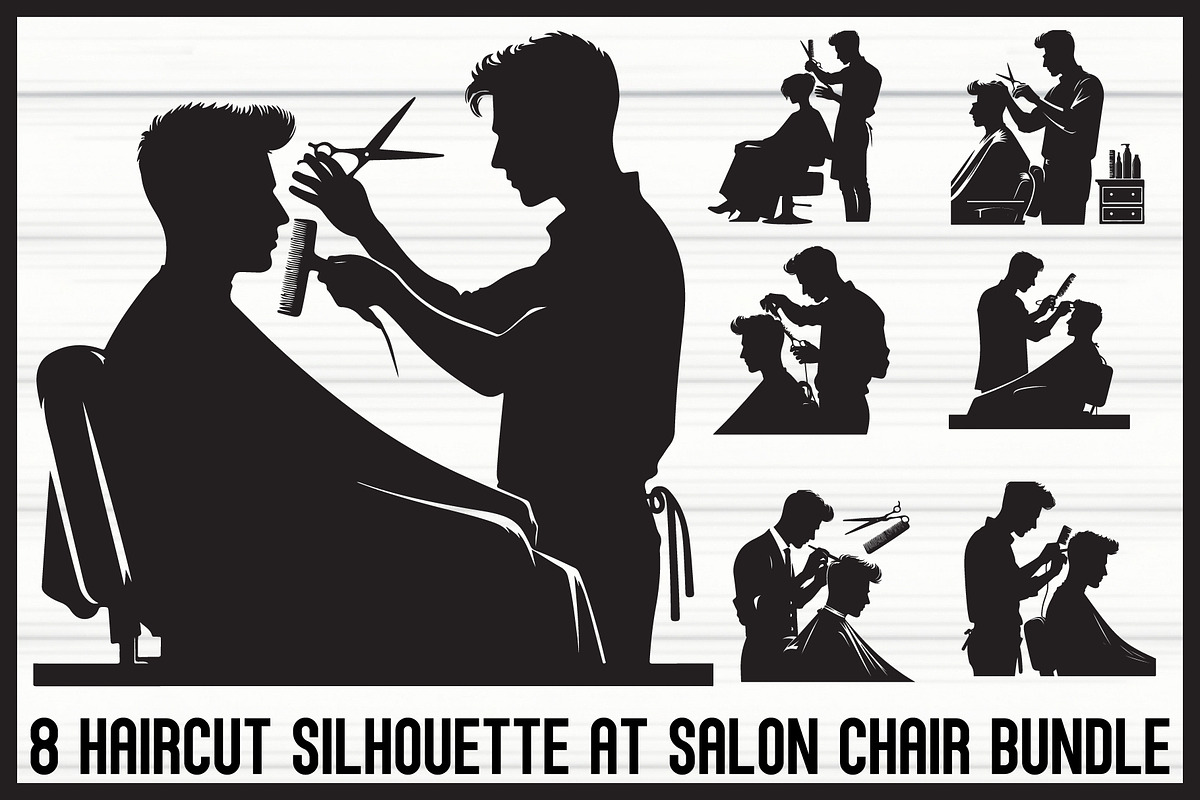 Salon Chair Haircut Bundle, an Illustration by Creativeshirt