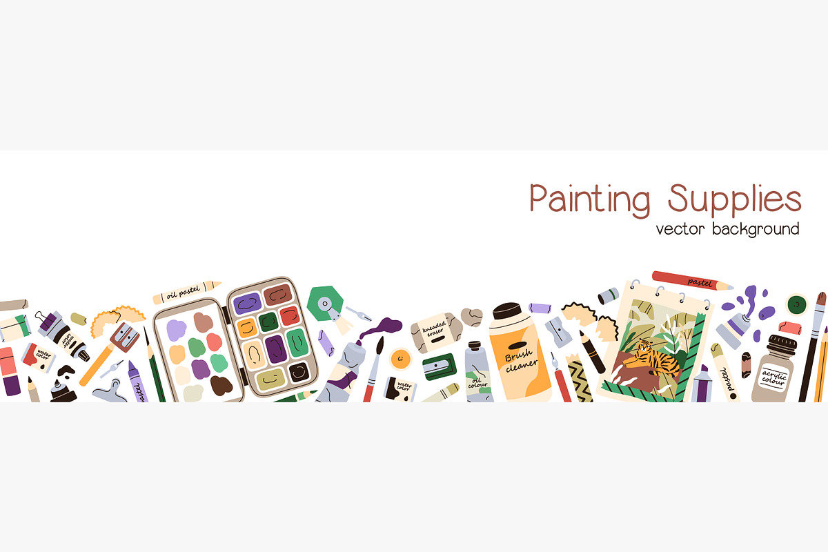 Art supplies background borders, an Education Illustration by Good Studio (Photo 2 of 3)