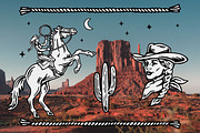 Cowgirl Vector Illustrations, an Illustration by cd-design.co (Thumbnail 5 of 8)