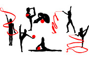 rhythmic gymnastics silhouettes, a Healthcare Illustration by Sharpner (Thumbnail 2 of 2)