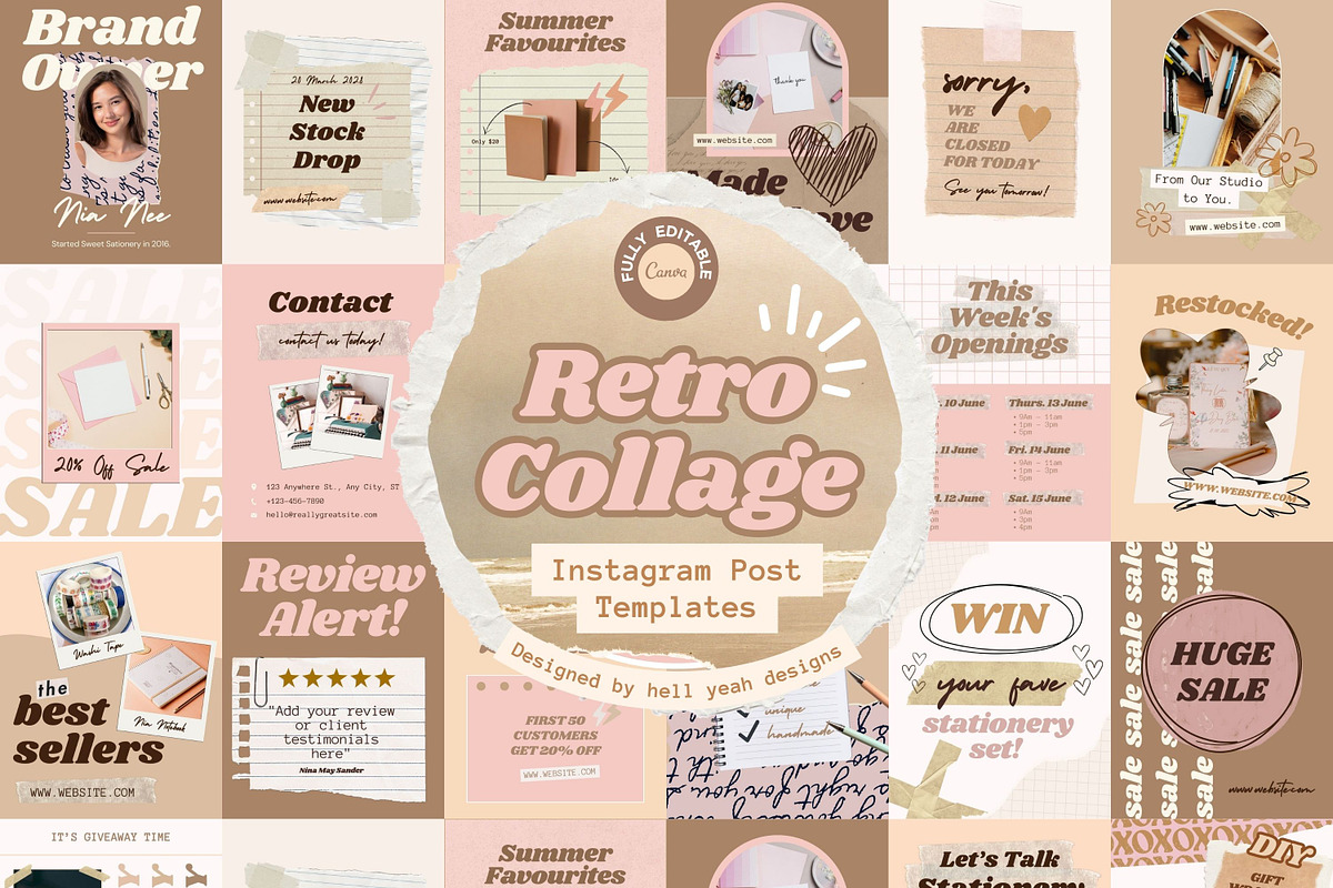 Retro Collage Canva Instagram Posts