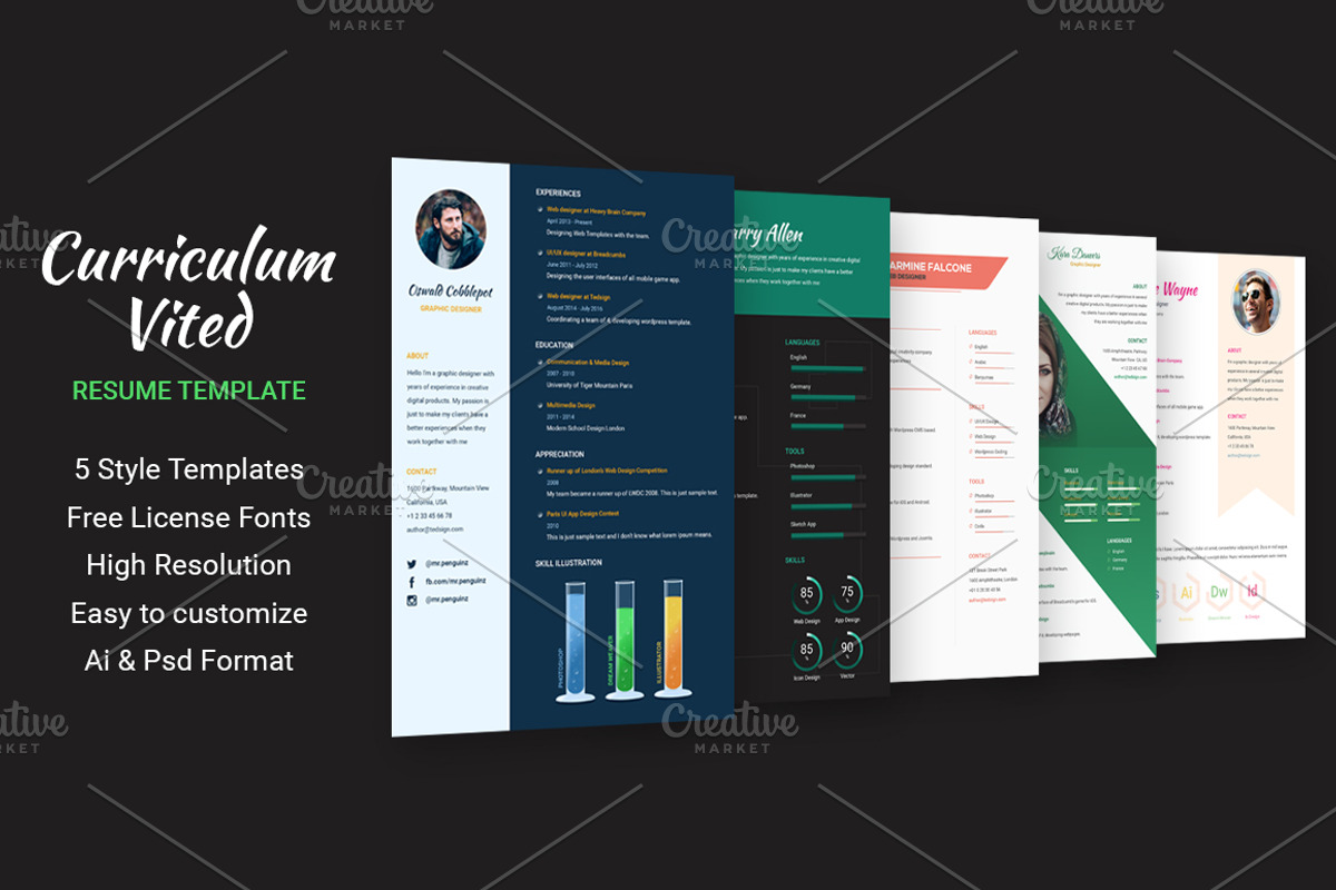 Curriculum Vited - Resume Template, a Resume Template by Ted-sign (Photo 1 of 8)