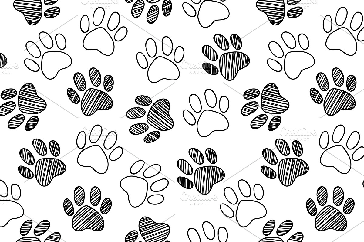 Dog cat pet paw foot pattern vector, a Pattern Graphic by Art By Silmairel (Photo 1 of 2)