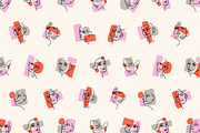Abstract line faces seamless pattern, a Pattern Graphic by PaperTrident (Thumbnail 2 of 11)