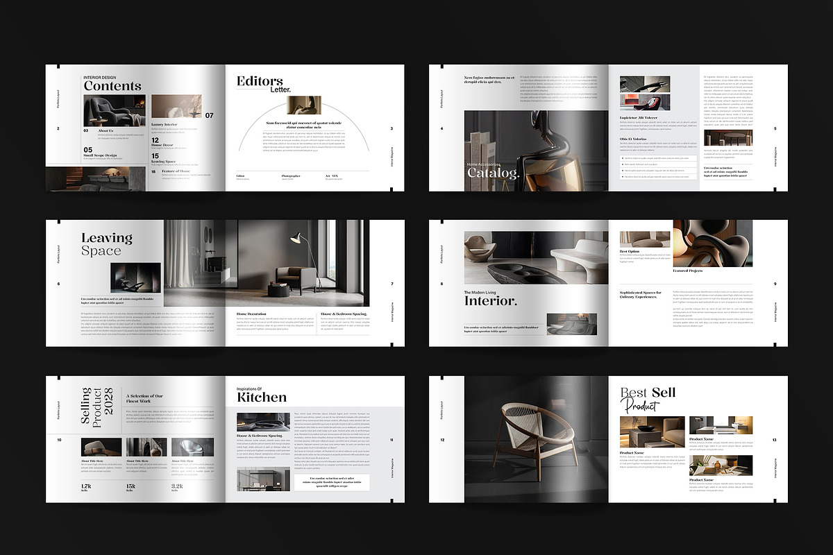 Interior Design Magazine Landscape, a Magazine Template by Spark_Creative (Photo 12 of 13)