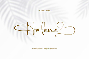 Halone - Calligraphy Font Script, a Script Font by haniefart
