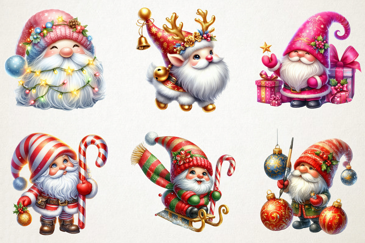 Christmas Gnome Sublimation Clipart, an Illustration by RobertsArt (Photo 7 of 7)