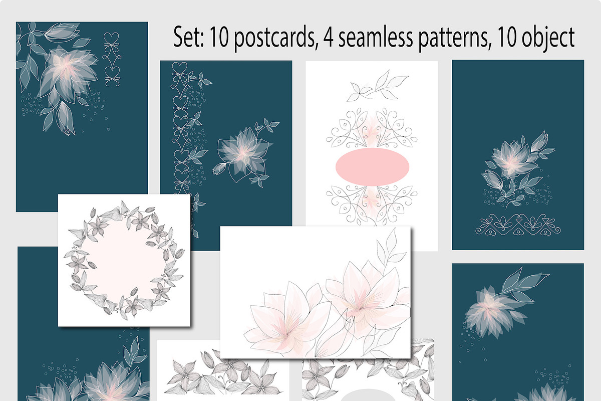Elegant floral greeting cards, a Card Template by yana.tasha (Photo 5 of 5)