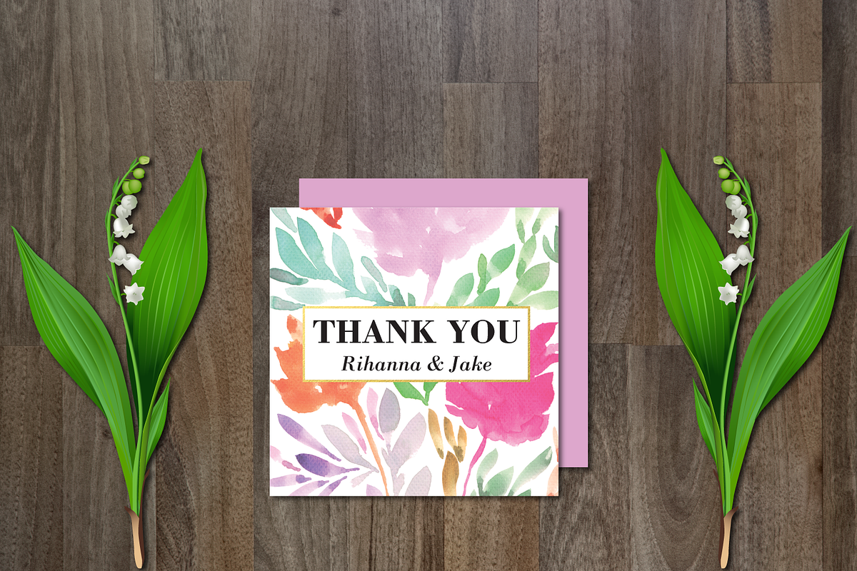 Watercolor Flower Wedding Suite, an Invitation Template by aticnomar (Photo 5 of 5)