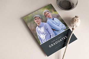 Twins Graduation Announcement PSD