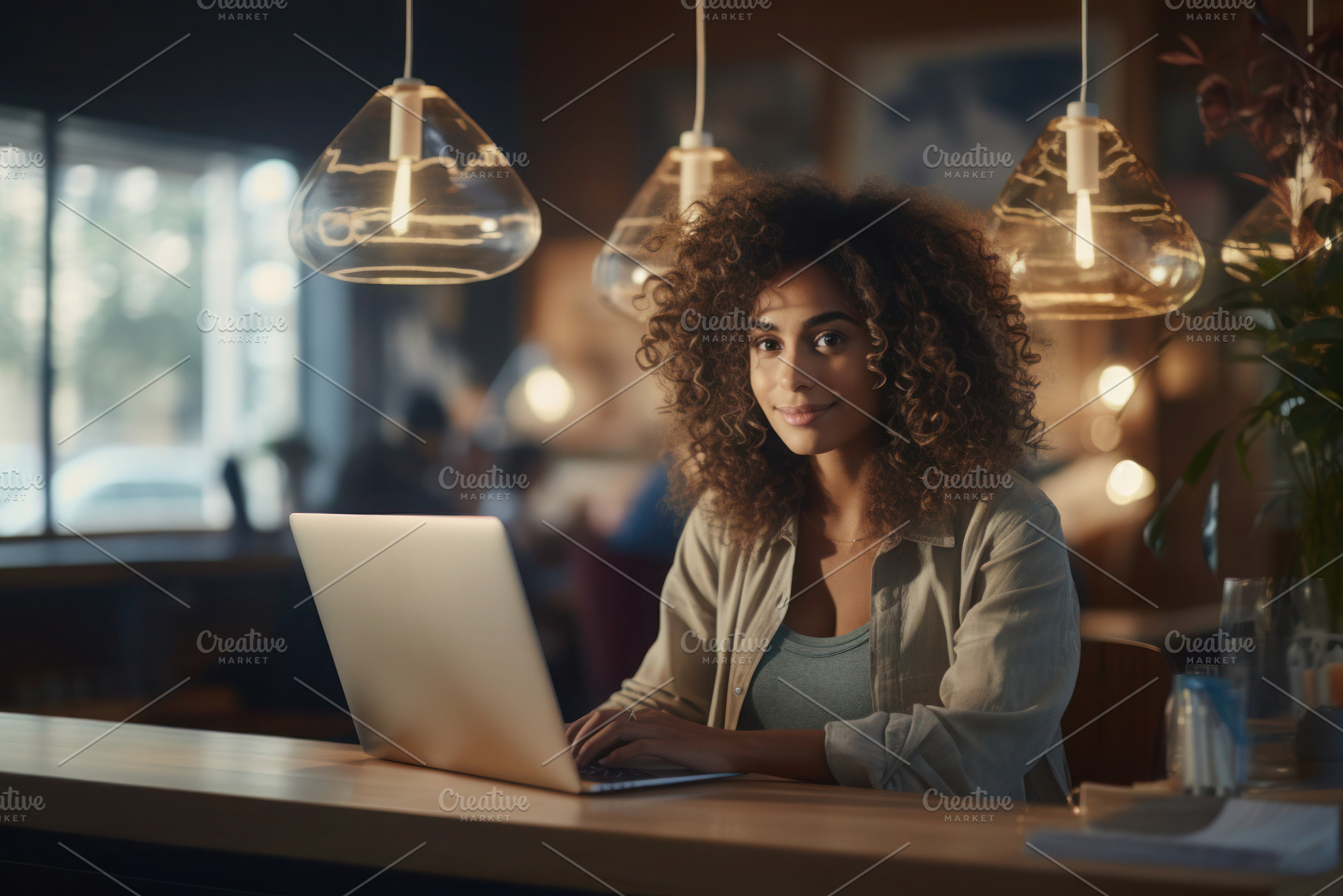 Young woman working on a laptop while sitting at a table, a Person Photo by Antonina Vlasova