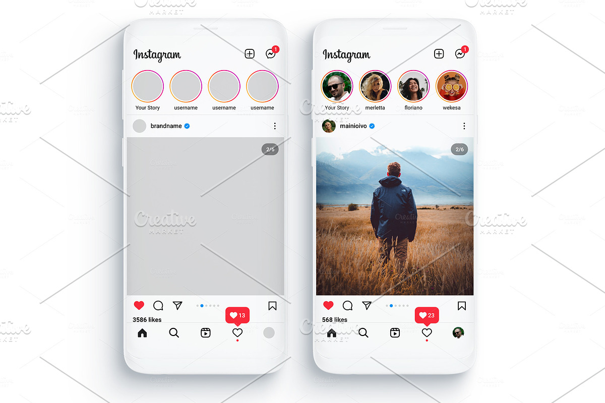 Instagram Template Mockup Adobe XD, a Social Media Template by Dilshod Sobirov (Photo 5 of 13)