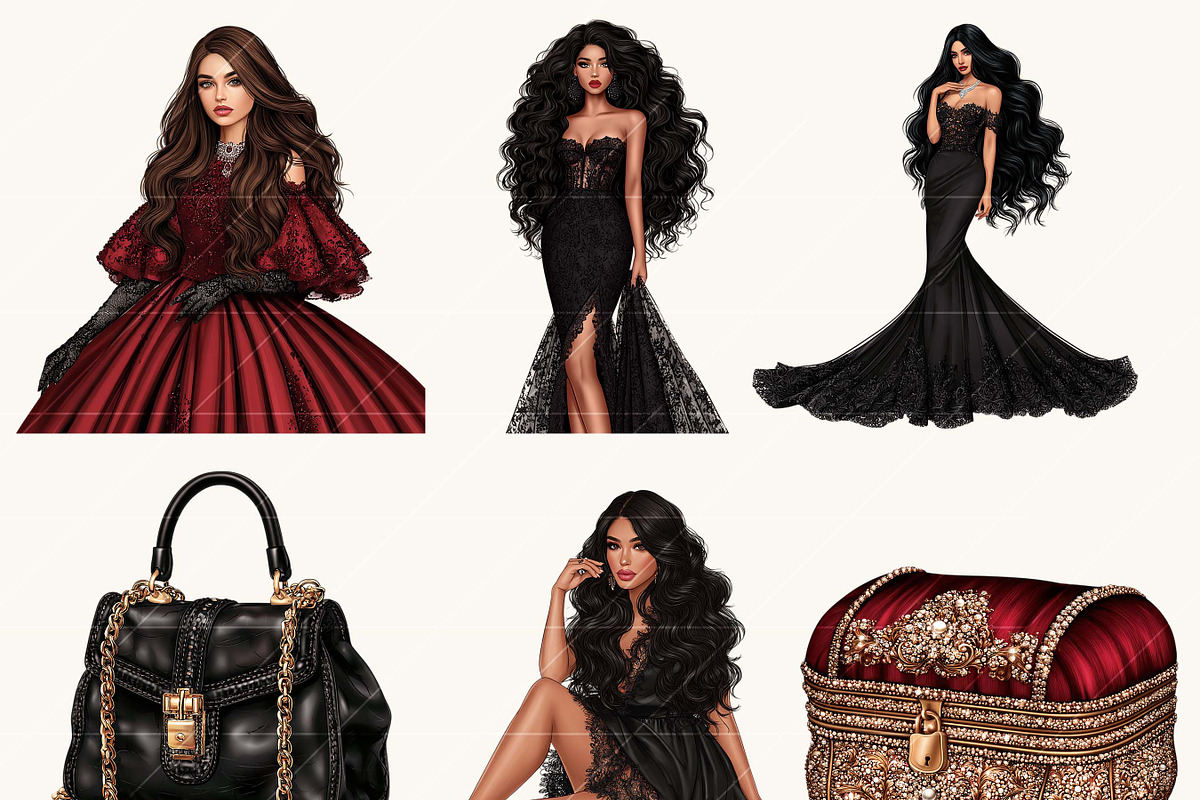 Dark Queen Clipart Bundle, an Object Illustration by BusyDaydesign (Photo 2 of 7)