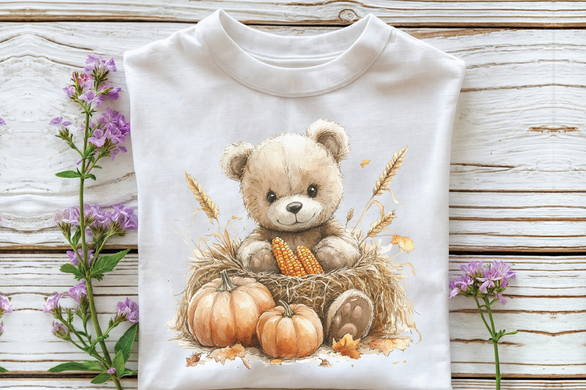 Autumn Teddy Bear Sublimation, an Illustration by CraftArtStudio (Photo 3 of 6)