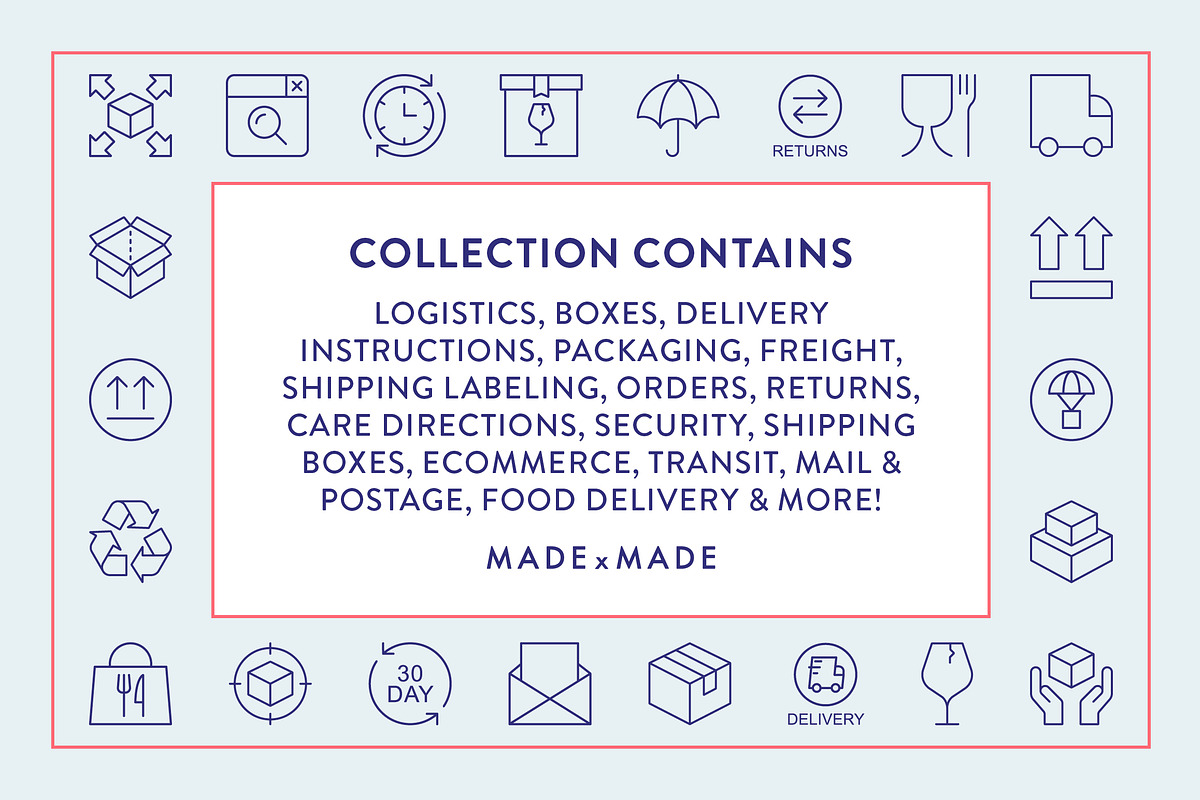 Shipping & Delivery Line Icons, an Outline Icon by Made by Made (Photo 2 of 10)