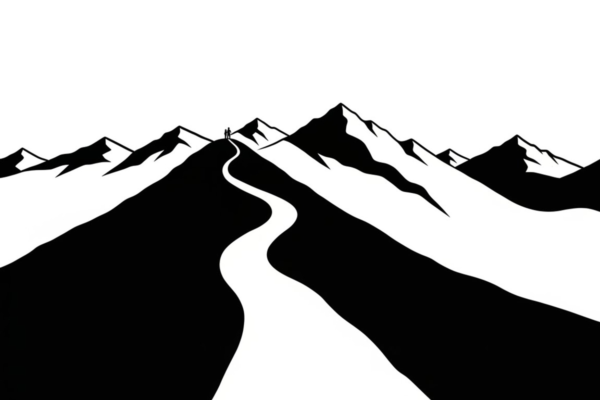 Mountain Landscape Silhouette Set, an Object Illustration by Designer_Momina (Photo 3 of 9)