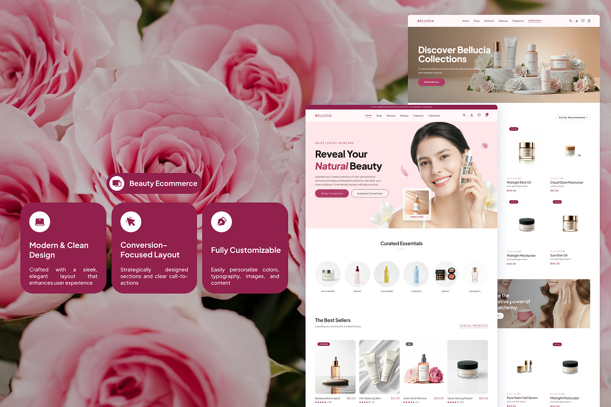 Beauty Ecommerce Website Template, a Landing Page Template by Font Kingdom (Photo 3 of 5)