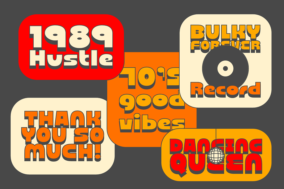 Oui Club Seventies Retro Font, a Font by Oui Studio (Photo 4 of 10)