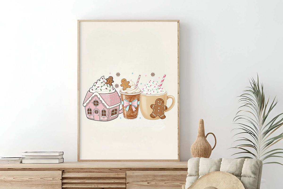 Pink Gingerbread Coffee Christmas, an Illustration by SinaCreation (Photo 6 of 7)