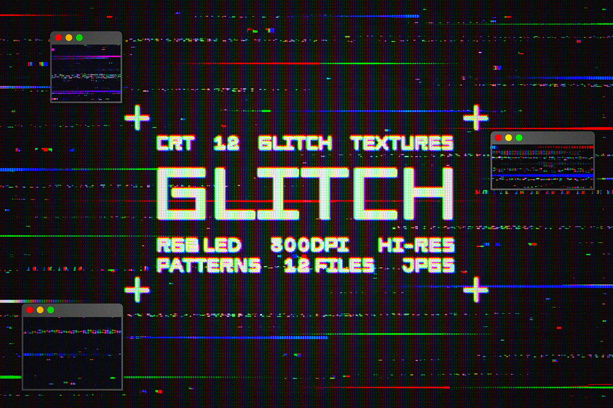CRT Glitch Textures Collection, a Texture Graphic by pixelbuddha.net (Photo 1 of 8)