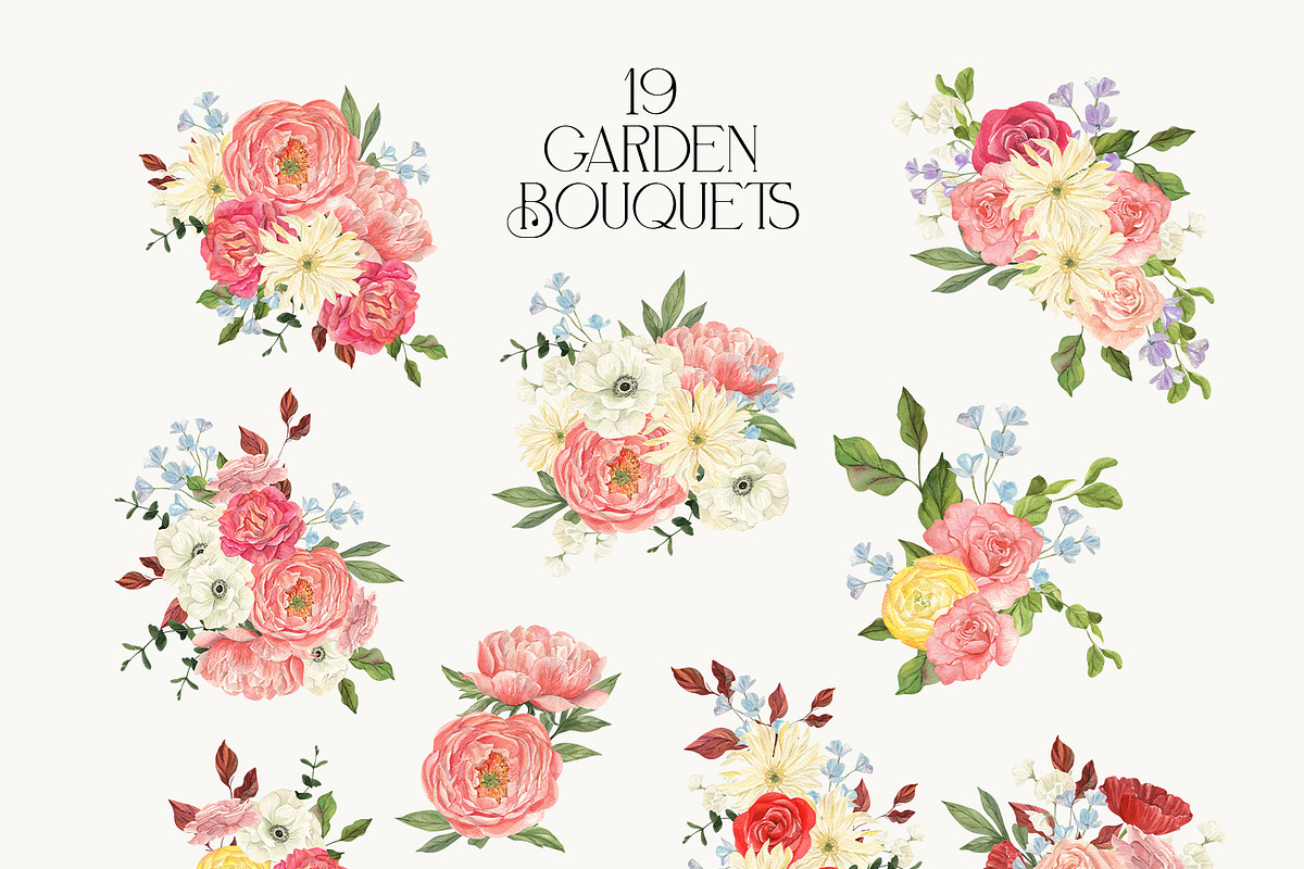 Garden Party Watercolor Florals, a Decorative Illustration by Catch the Dream Art (Photo 3 of 13)