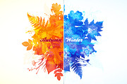 7 watercolor vector seasons banners, a Texture Graphic by Art of Sun (Thumbnail 3 of 3)