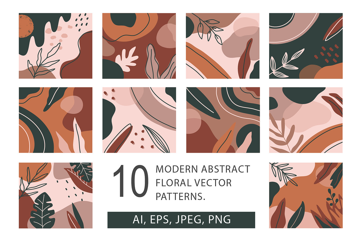 10 abstract vector pattern +bonus, a Pattern Graphic by Olena Halahan (Photo 1 of 10)