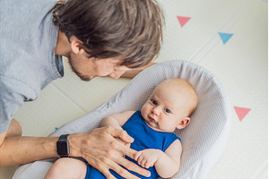 Loving father interacts with his 3, a Person Photo by Elizaveta Galitskaya