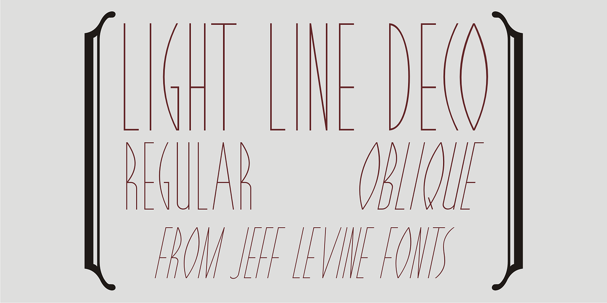 Light Line Deco, a Font by Jeff Levine Fonts