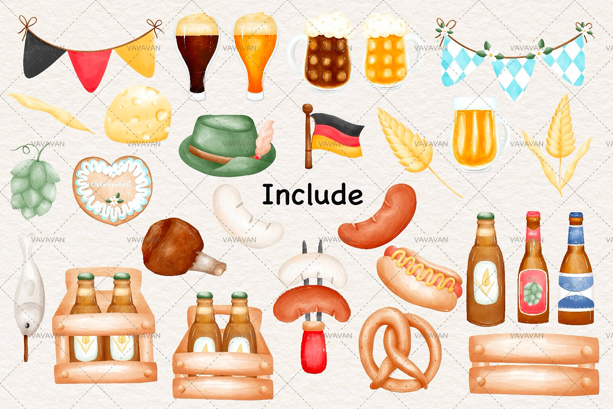 Oktoberfest Germany clipart, a Decorative Illustration by Vavavan Artwork (Photo 2 of 4)