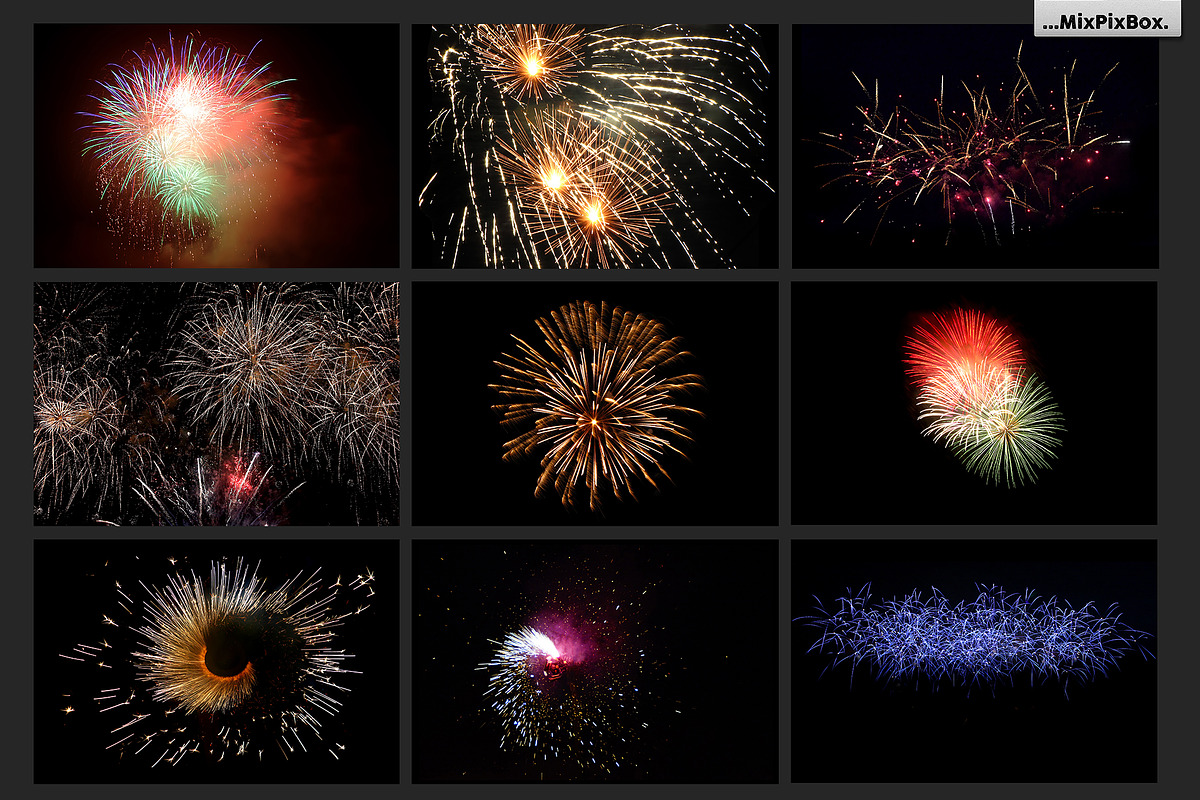 100 Fireworks Overlays, a Texture Graphic by MixPixBox