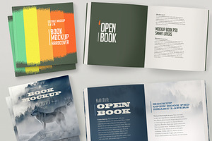 Open Hardcover Book Mockup (Square)