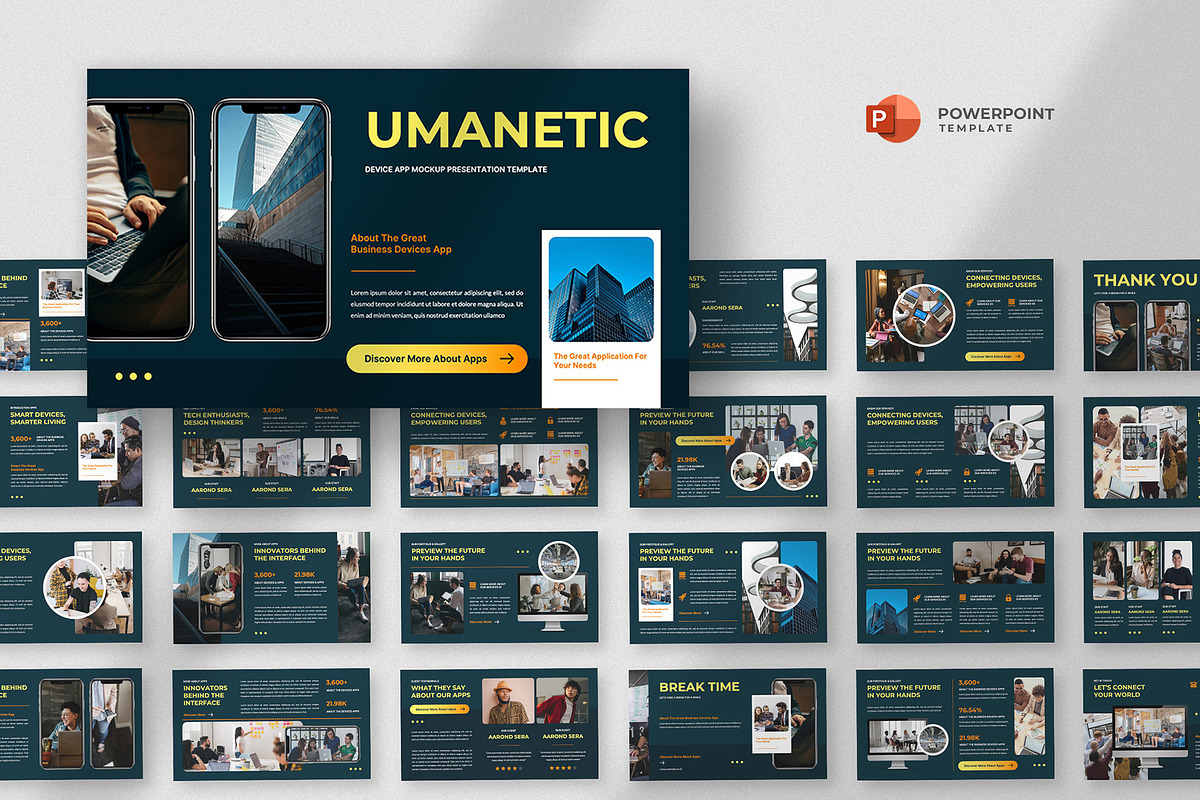 Mobile App Powerpoint Template, a Presentation Template by fluffstudio (Photo 1 of 4)
