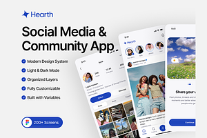 Hearth Social Community App, an App Template by DjectStudio