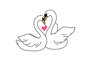 Love swans, an Illustration by Cmeree